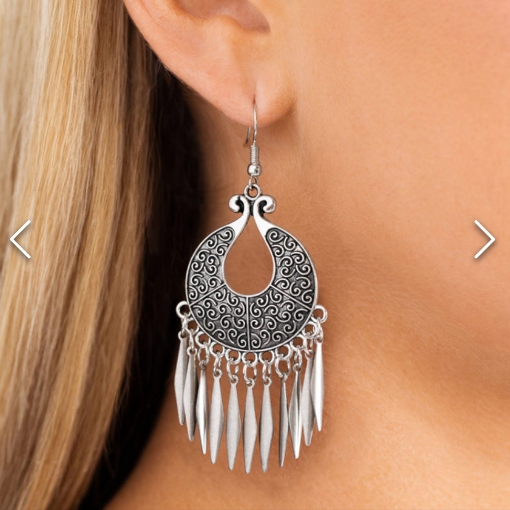Tribal Charm Silver Earrings NWT SALE